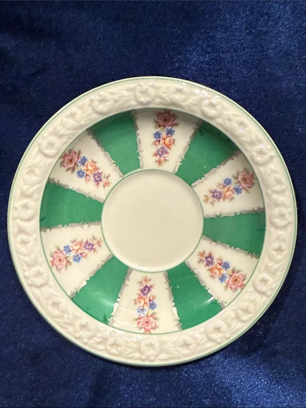 Stunning Rosenthal Maria Demitasse Cup & Saucer Alternating Green & Floral Panel